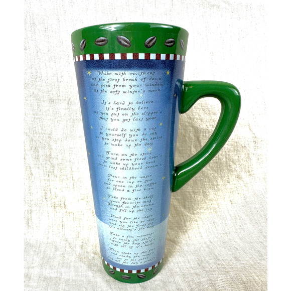 Vintage Department 56 Latte Coffee Mug Christmas Eve 20 Ounces NIB - Picture 3 of 10